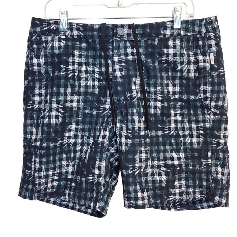 Onia Swim Shorts Mens Size 34 The Calder 7.5” Lined Tropical Palm + Check trunks
